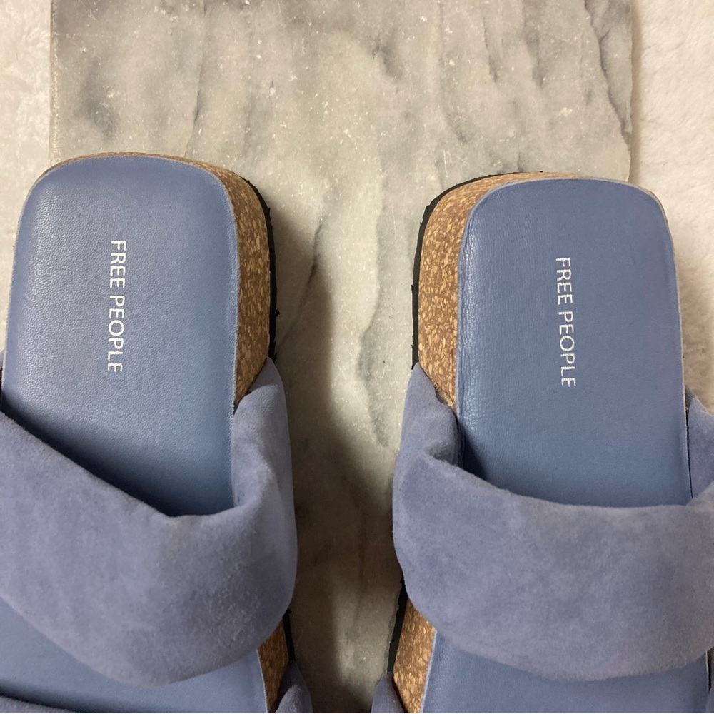 Free People Fairmont Platform Sandals Size 9 Blue New - Picture 9 of 11